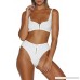 ALBIZIA Women's Zip-up Crop Top High Cut High Waist Bikini Set 2 Piece Swimsuit Small B07DWVP6K2